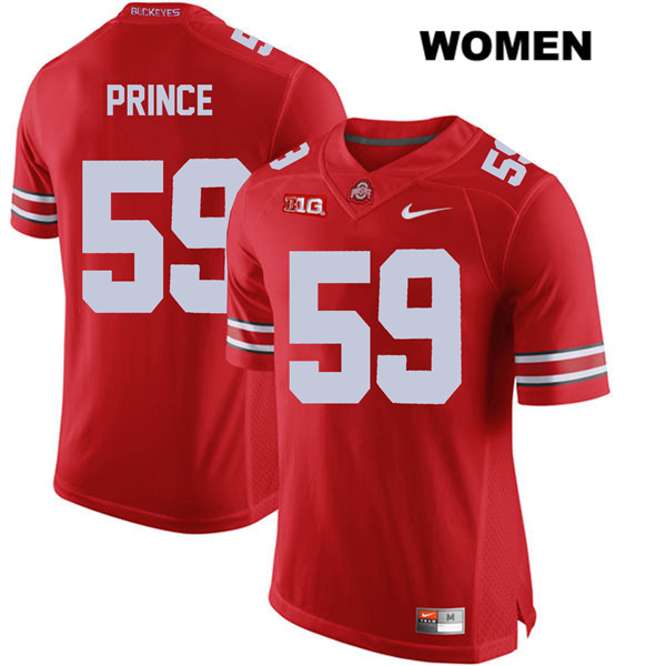 Ohio State Buckeyes Women's Isaiah Prince #59 Red Authentic Nike College NCAA Stitched Football Jersey UY19G26JM